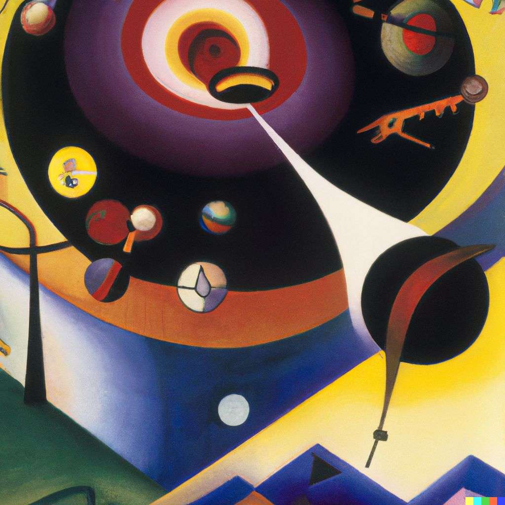 the discovery of gravity, painting by Wassily Kandinsky